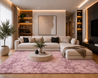 Tapis salon rose Shaggy à poils longs NAVARRA