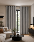 Rideaux occultants aspect lin gris
