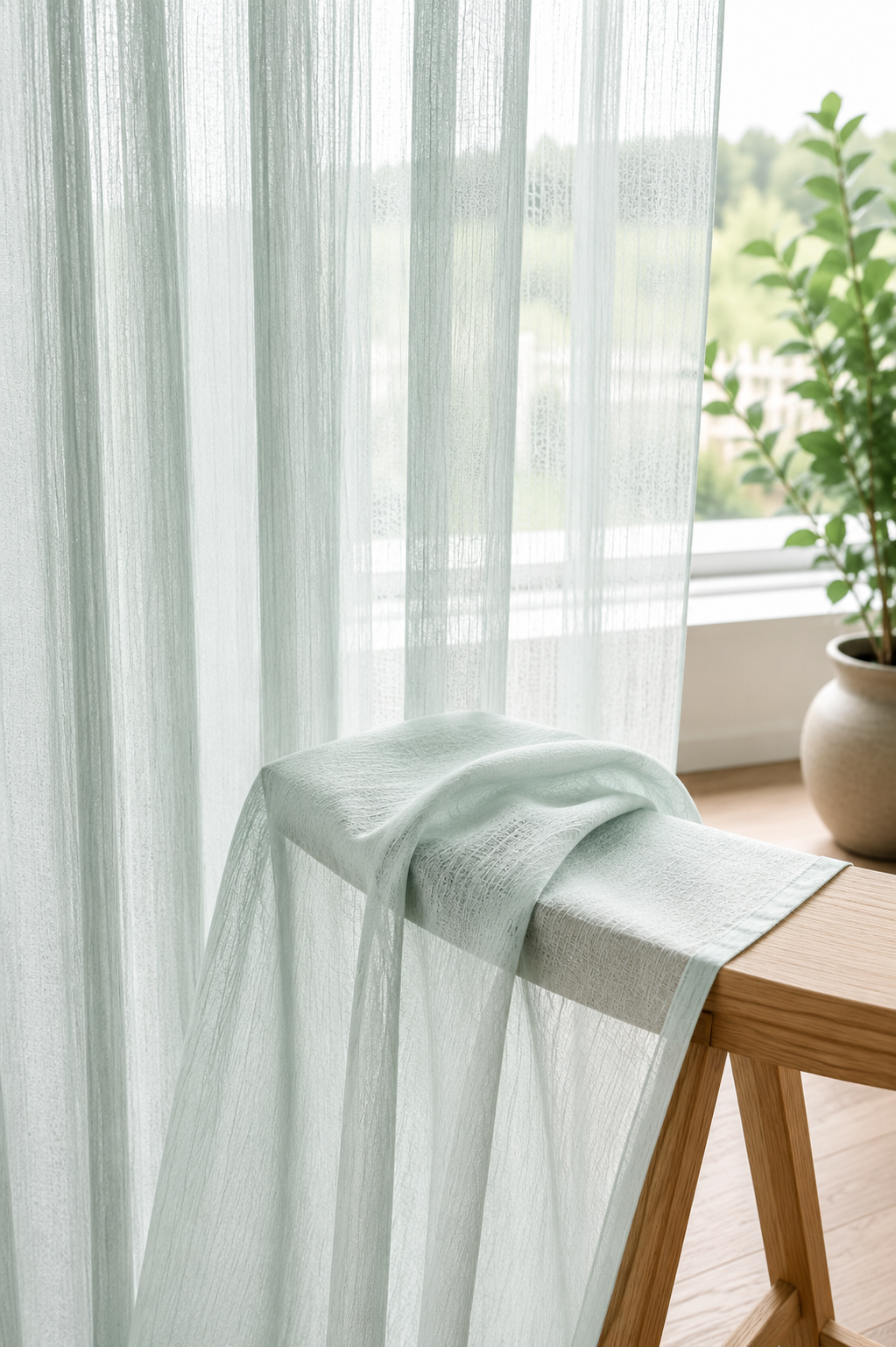rideaux en voile gris clair