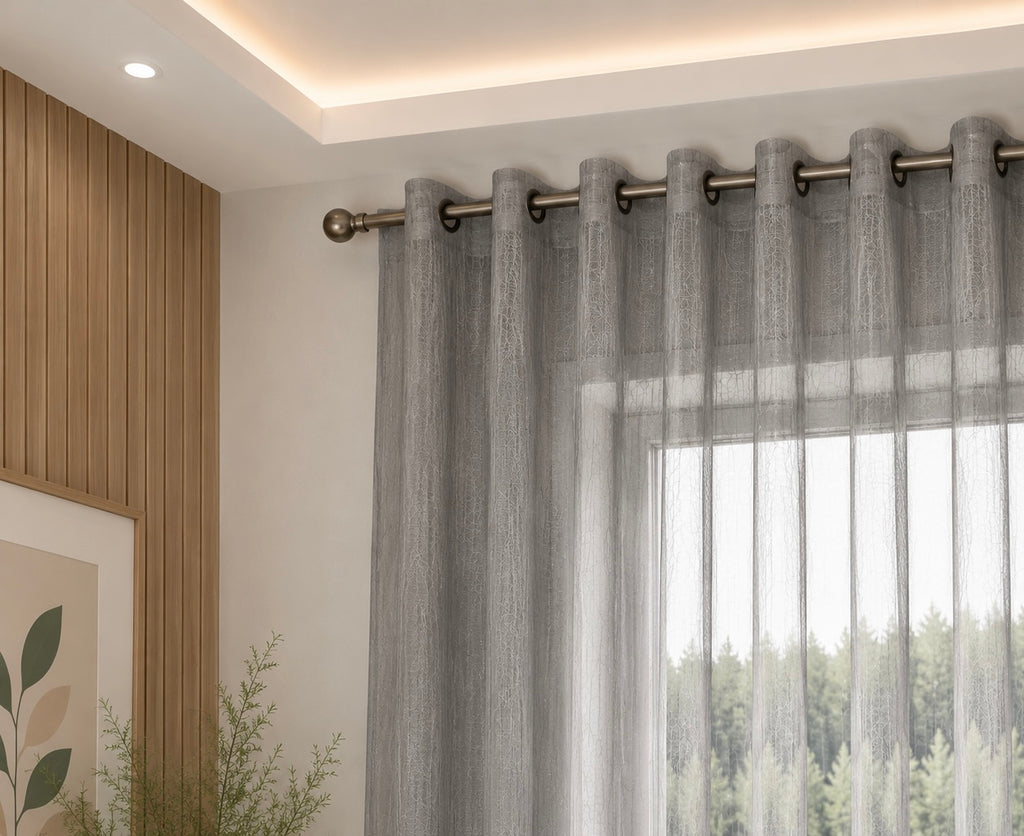 rideaux en voile gris foncé