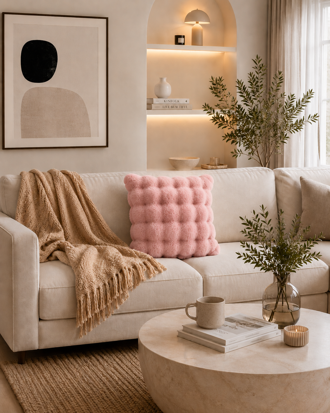 housse et coussin canapé en peluche