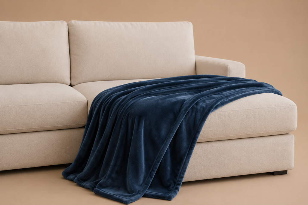 plaid canapé bleu marine