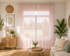 rideaux en voile rose clair