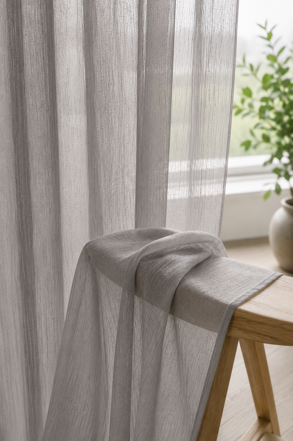 rideaux en voile gris foncé