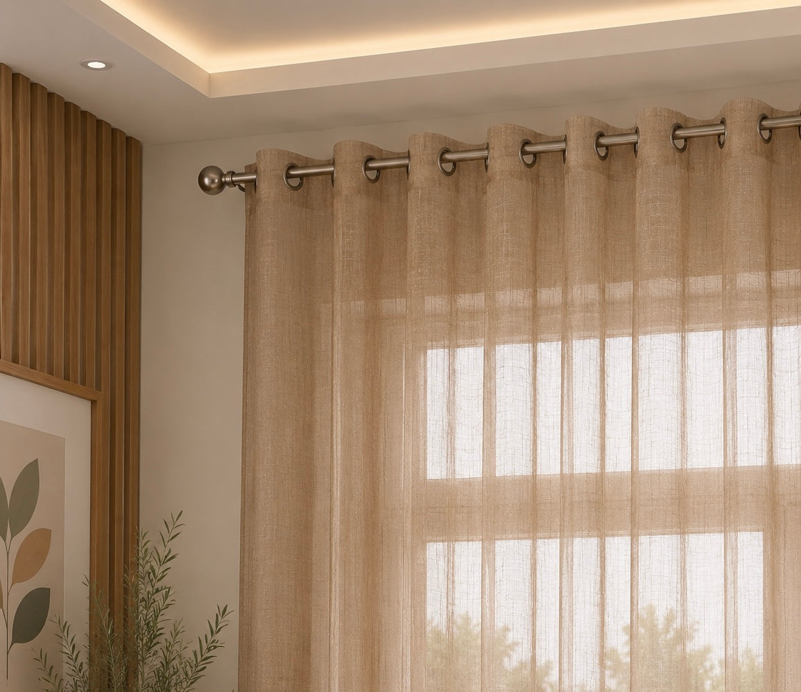rideaux en voile marron clair