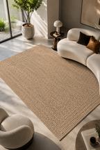 tapis tissé design rectangle  marron ZIZUR pour salon