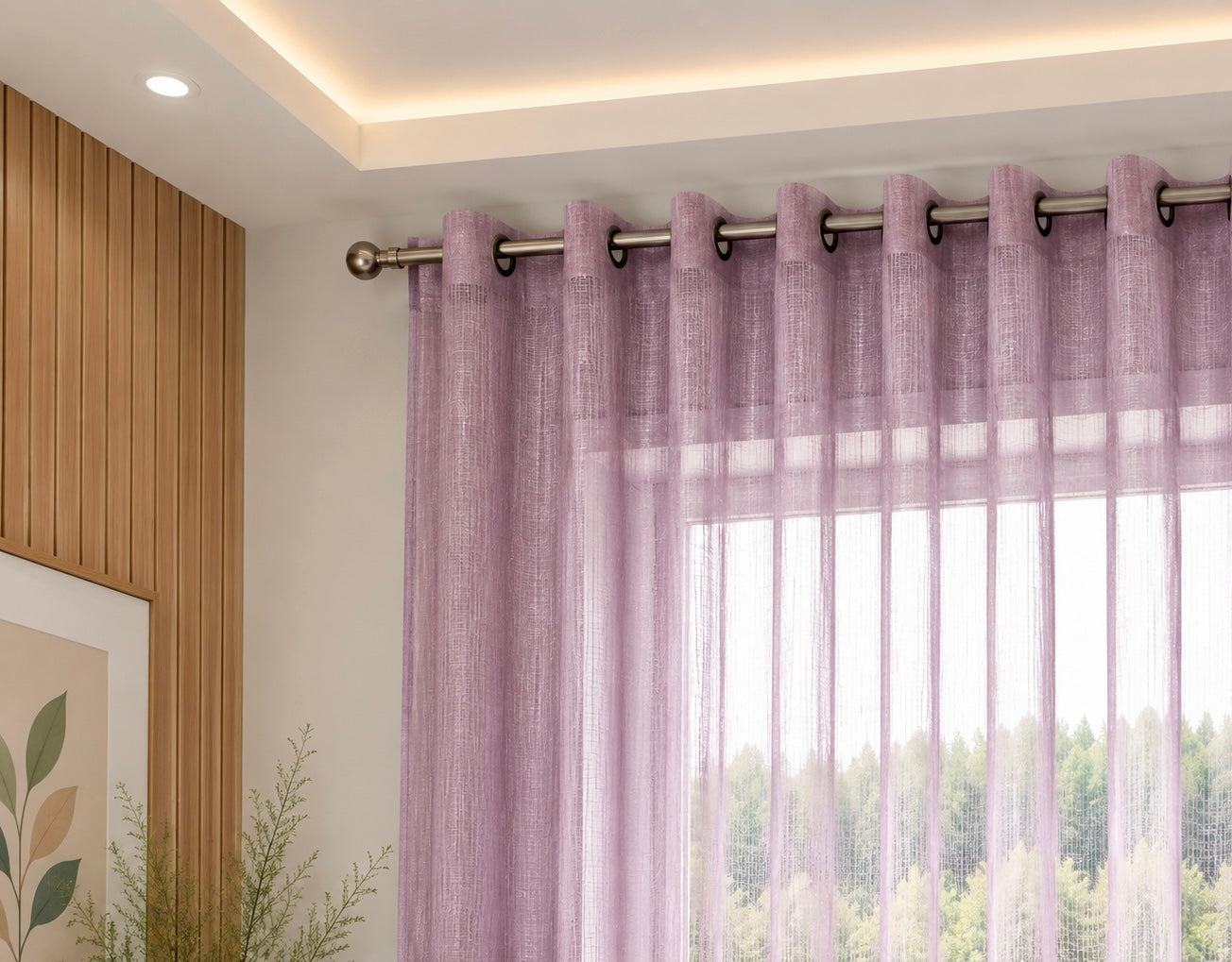 rideaux en voile violet