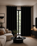 Rideaux occultants aspect lin noir