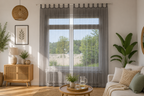 rideaux en voile gris foncé