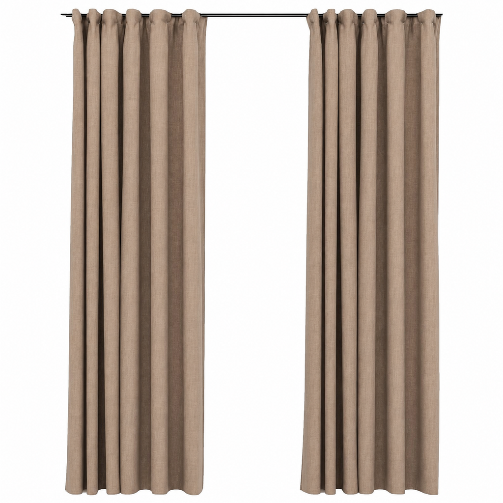 Rideaux occultants aspect lin taupe