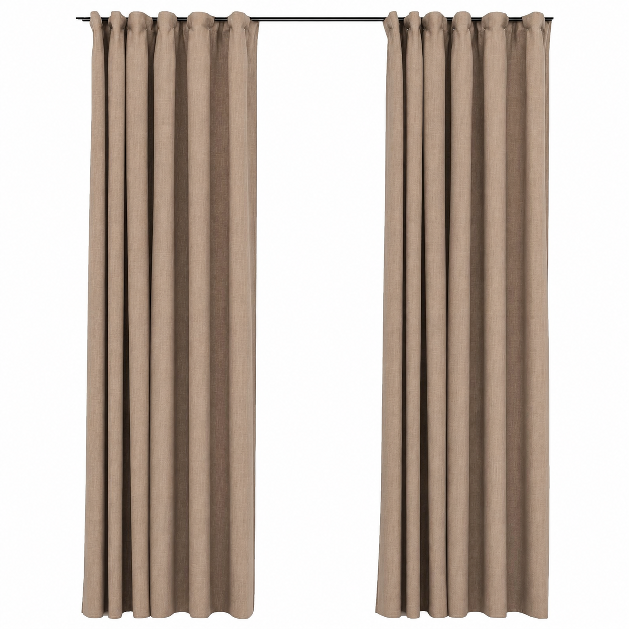 Rideaux occultants aspect lin taupe