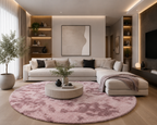 Tapis salon rose Shaggy à poils longs NAVARRA