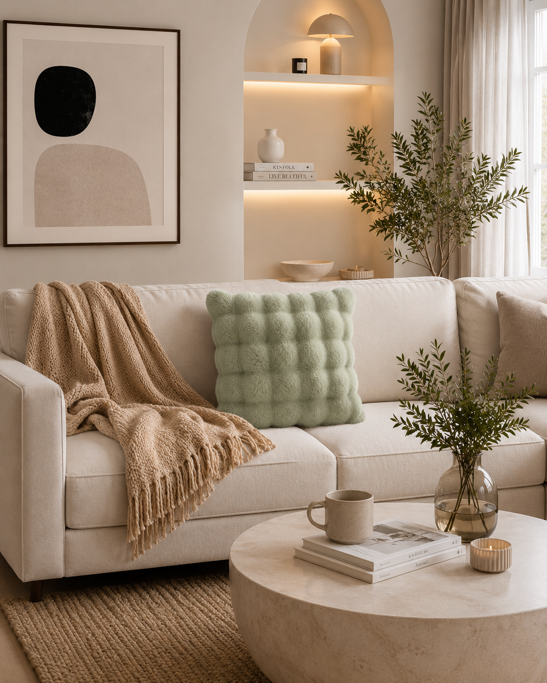 housse et coussin canapé en peluche