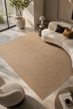 tapis tissé marron  design cercle ZIZUR pour salon