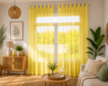 rideaux en voile jaune