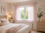 petit rideaux en voile rose
