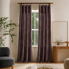 rideaux velours marron