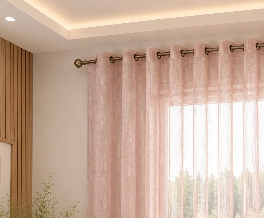 rideaux en voile rose
