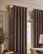 rideaux velours marron