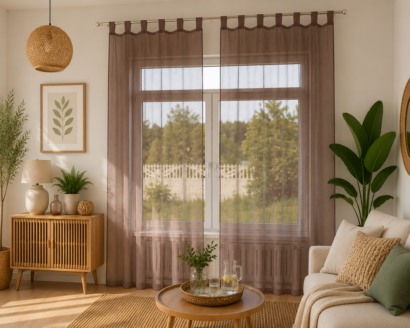 rideaux en voile marron