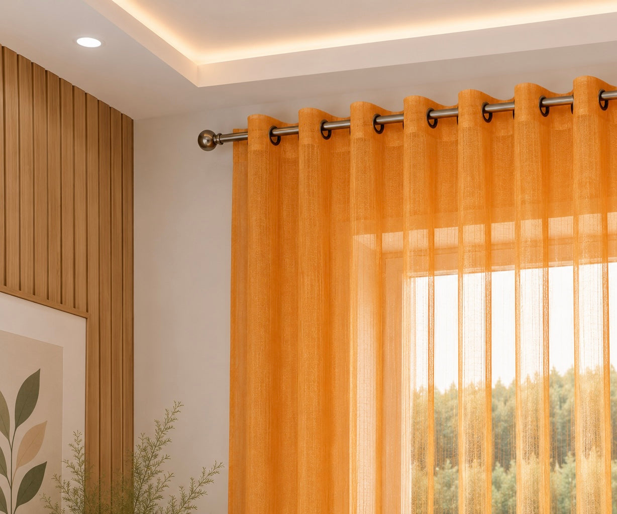 rideaux en voile orange