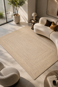 tapis tissé rectangle beige ZIZUR pour salon