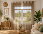 rideaux en voile marron clair