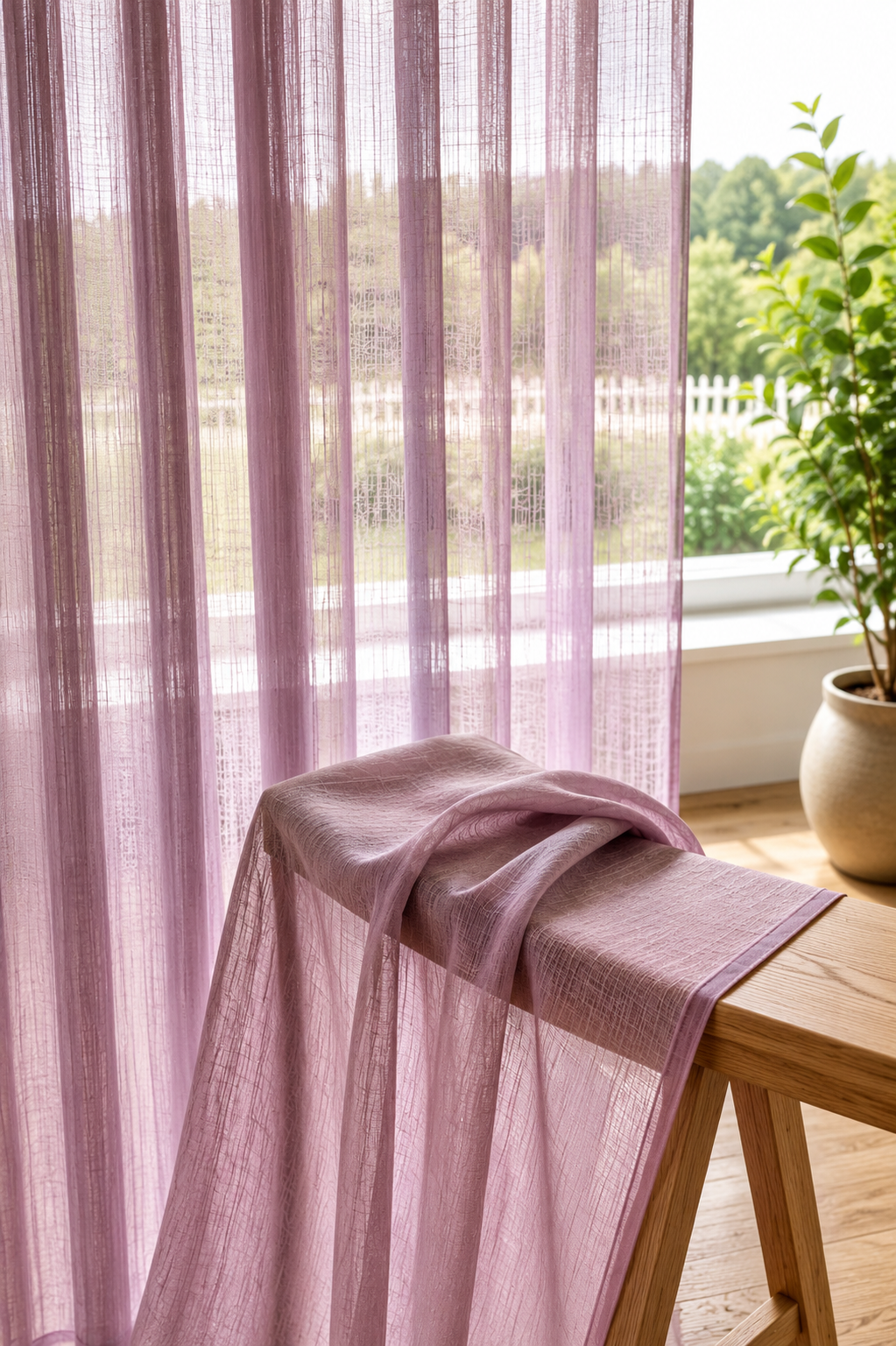 rideaux en voile violet