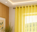 rideaux en voile jaune