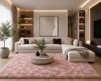 Tapis salon rose Shaggy à poils longs NAVARRA