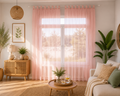 rideaux en voile rose