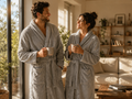 robe de chambre gris clair homme & femme