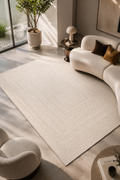 tapis tissé design rectangle  crème ZIZUR pour salon