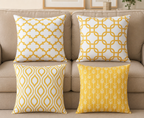 lot de 4 Housses de coussin décoratives de couleur unie