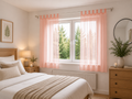 petit rideaux en voile rose clair