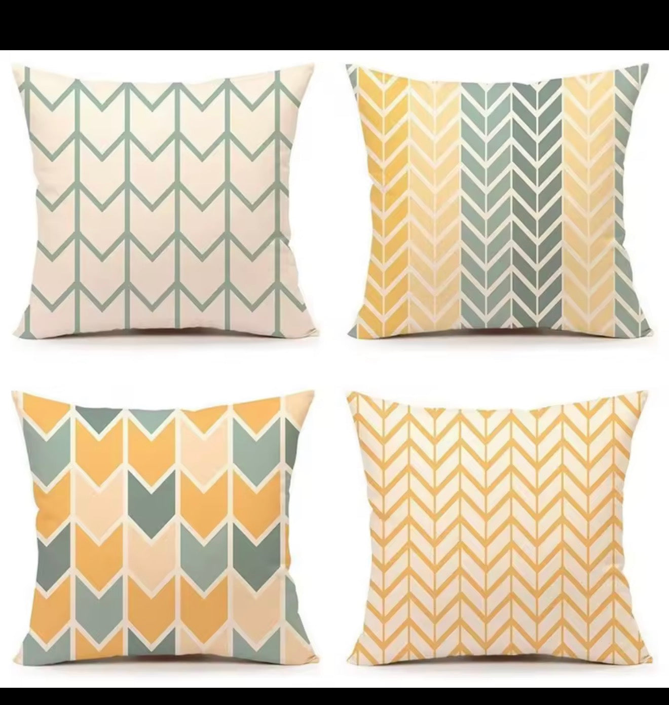 lot de 4 Housses de coussin décoratives de couleur unie