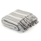 plaid canapé coton à chevrons gris & blanc