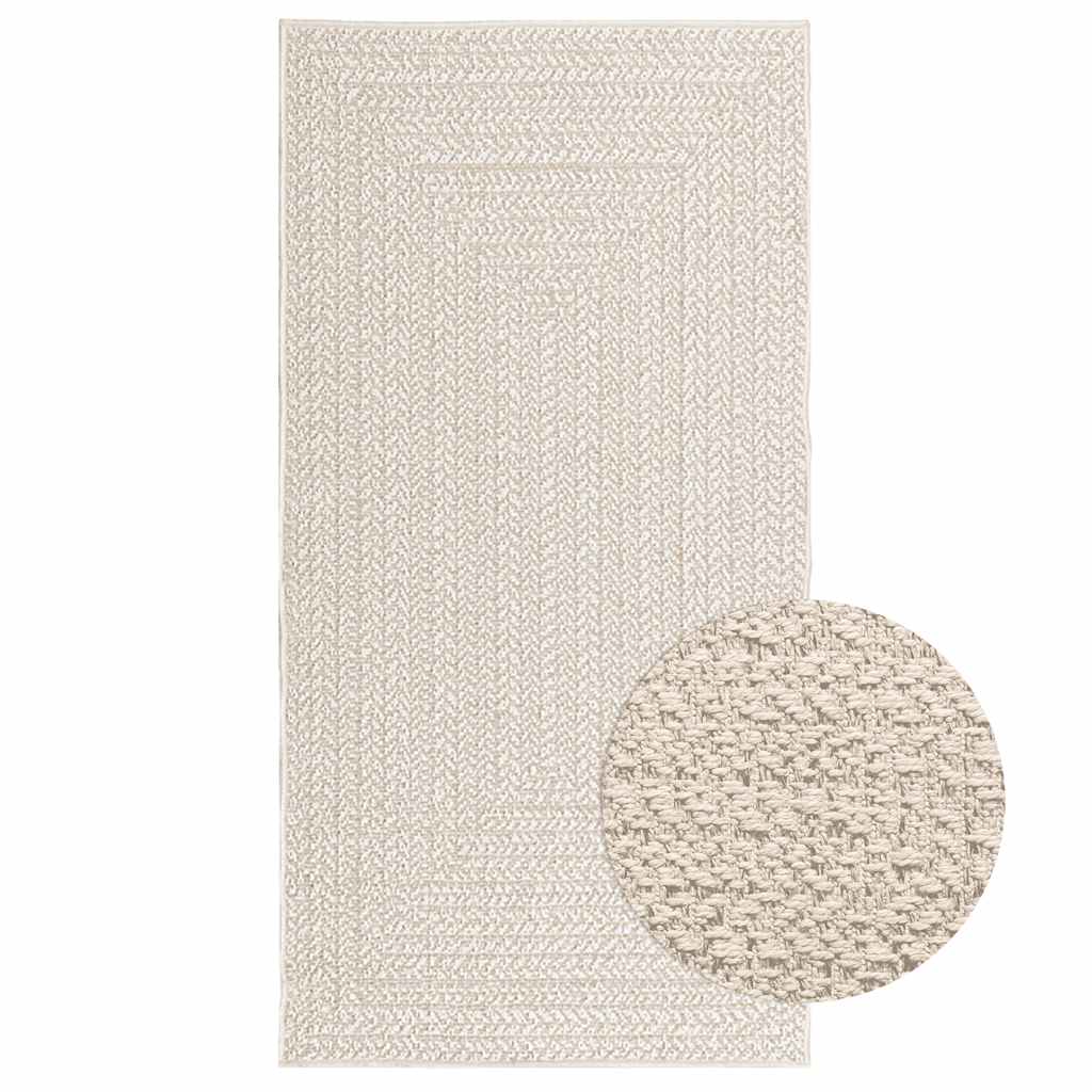 tapis tissé design rectangle  crème ZIZUR pour salon
