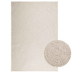 tapis tissé design cercle crème ZIZUR pour salon