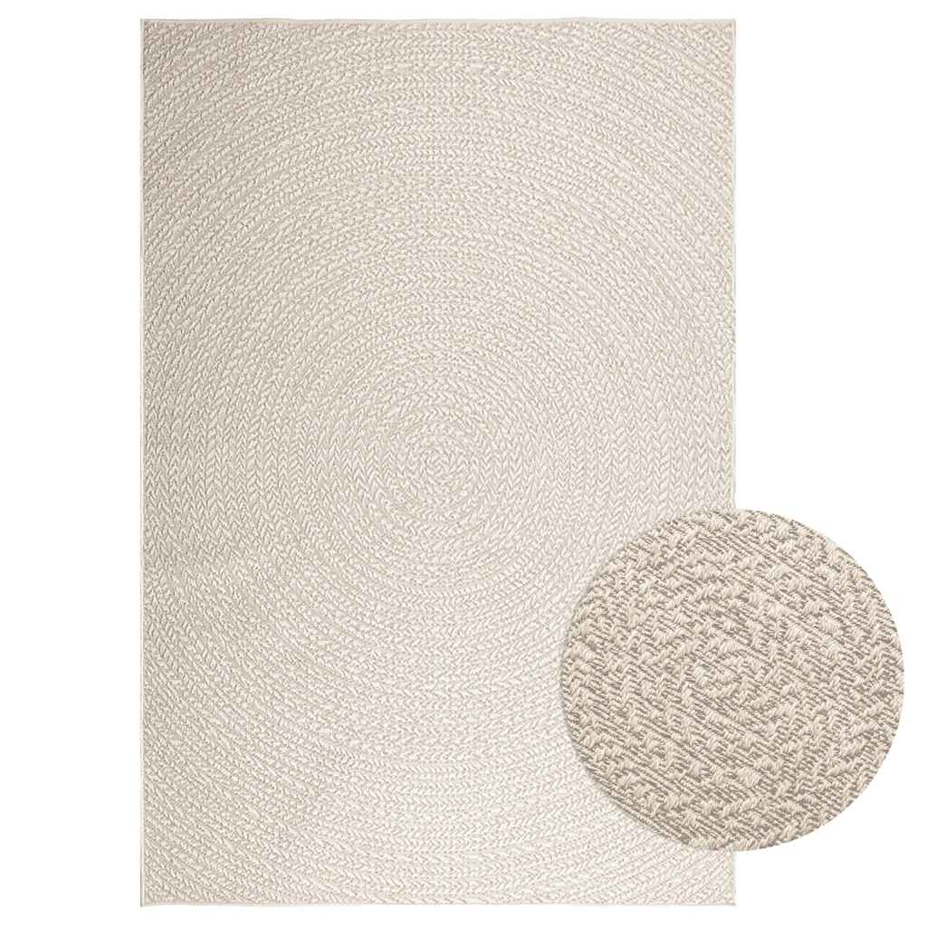 tapis tissé design cercle crème ZIZUR pour salon