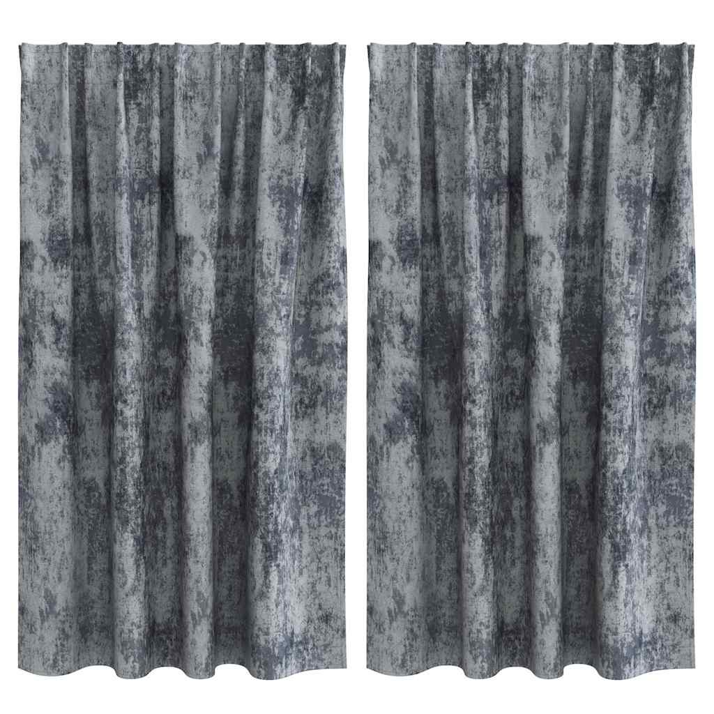 rideaux velours gris argenté