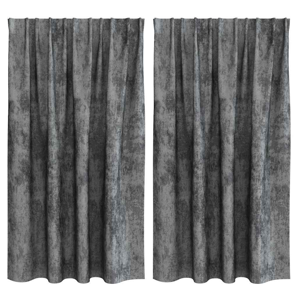 rideaux velours gris