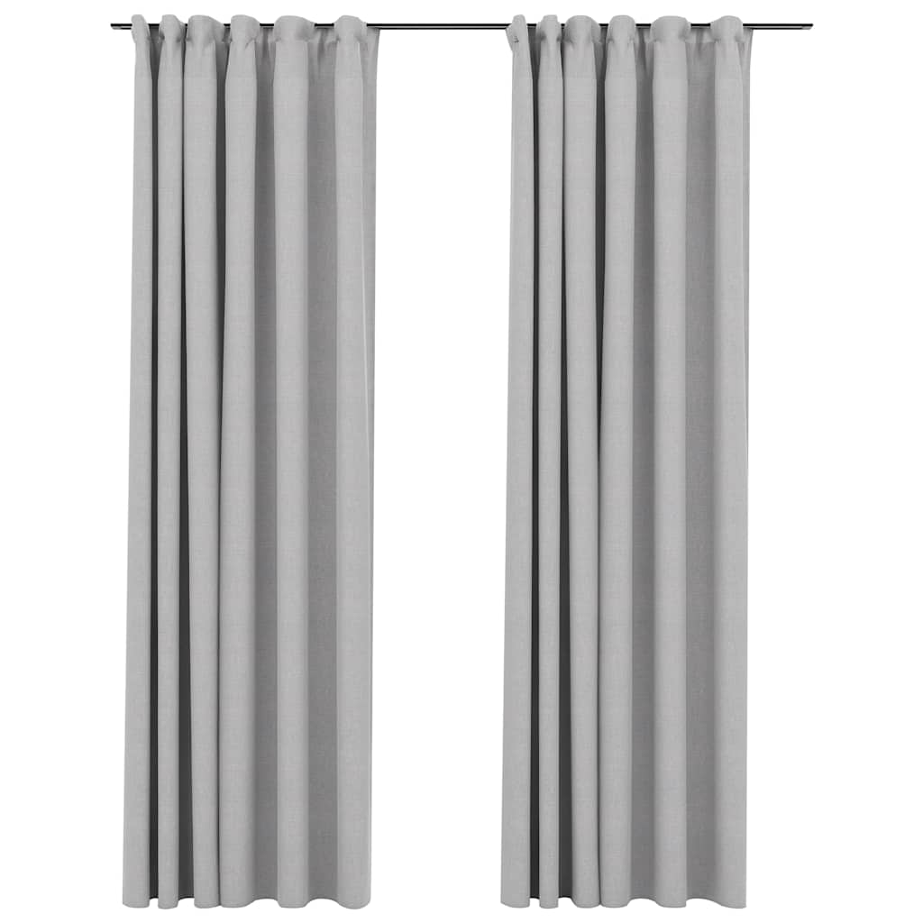 Rideaux occultants aspect lin gris
