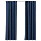 Rideaux occultants aspect lin bleu