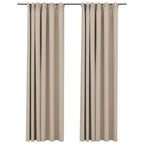 Rideaux occultants aspect lin beige