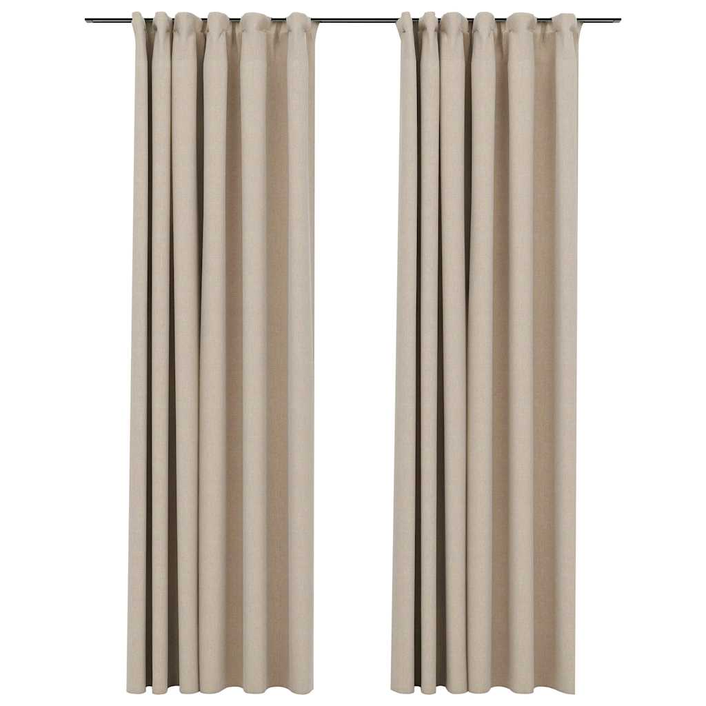 Rideaux occultants aspect lin beige