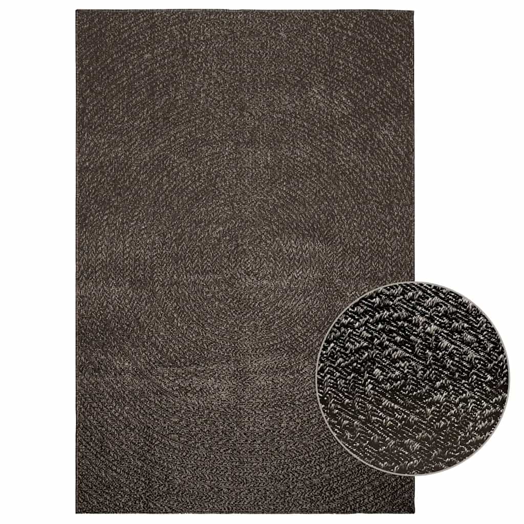 tapis tissé rectangle noir ZIZUR pour salon