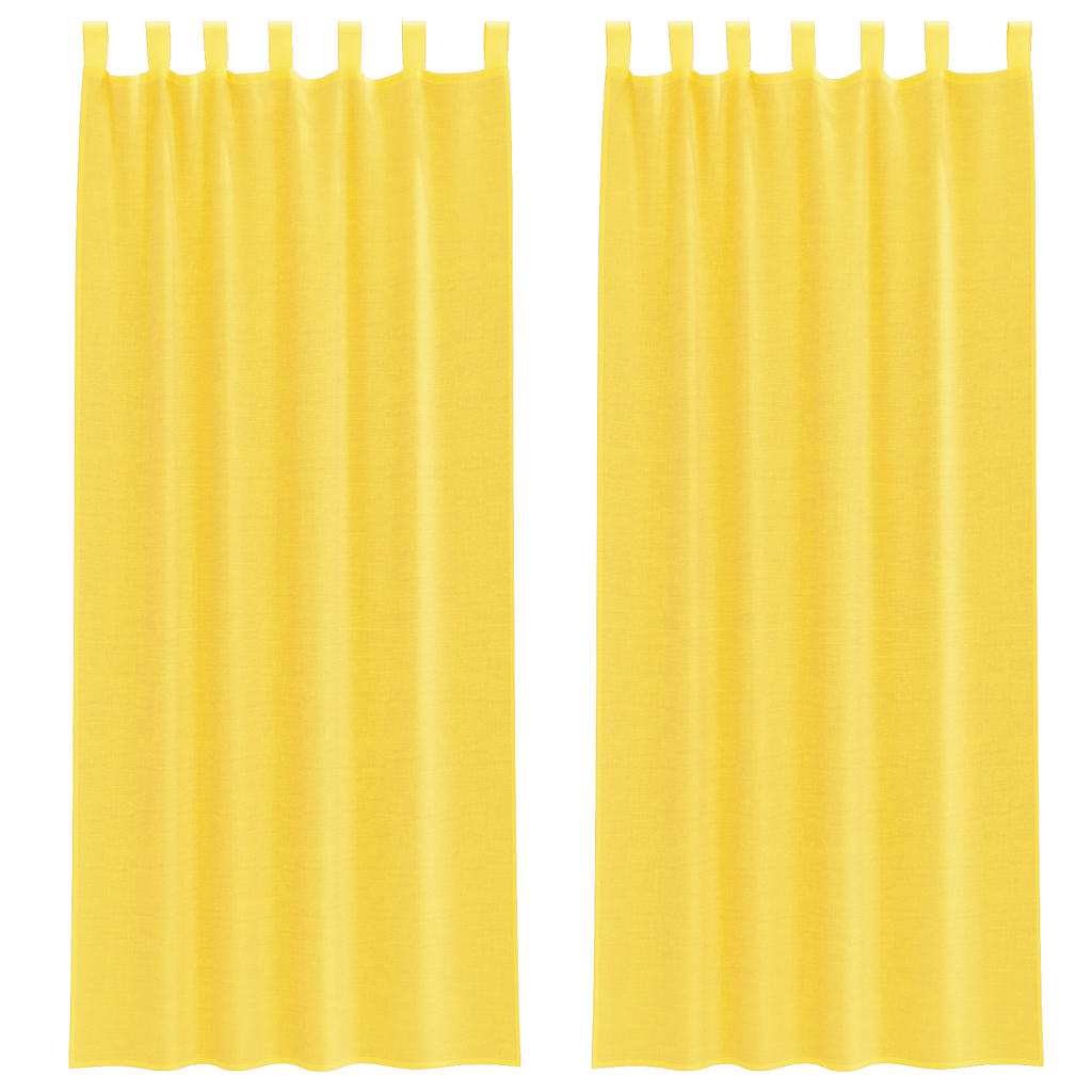 rideaux en voile jaune