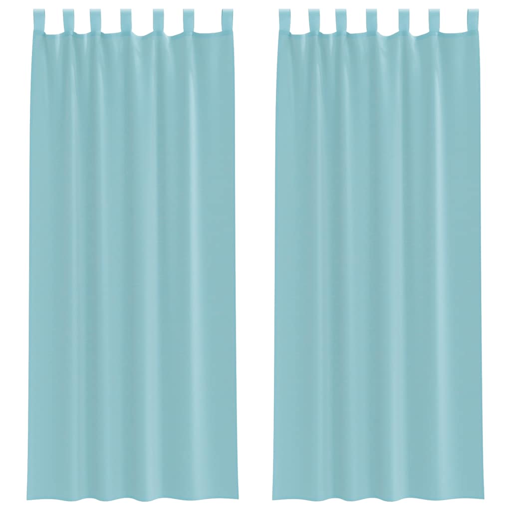 rideaux en voile turquoise