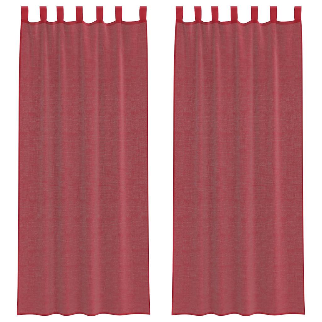 rideaux en voile rouge bordeaux